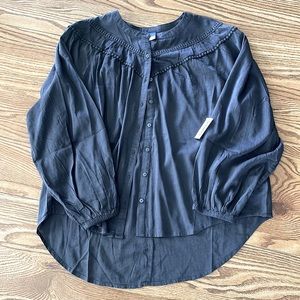 Brand New With Tags Charcoal Old Navy Pom Pom Button Down Shirt